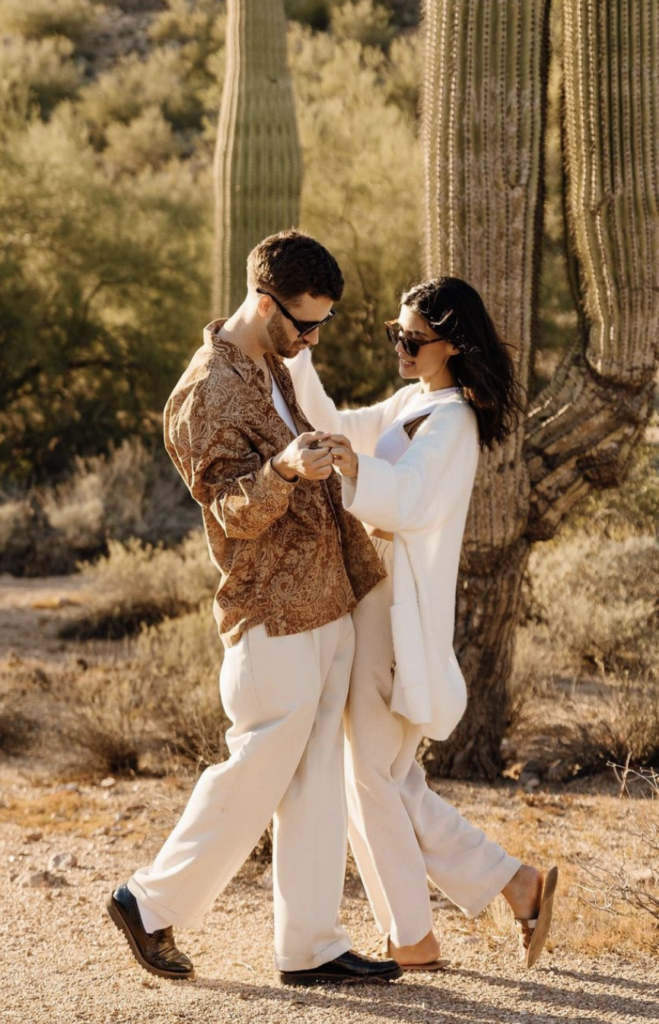 Casual Couple Engagement Photos in the Arizona desert 